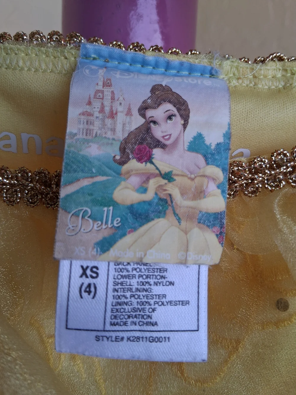 Disney Gold  Belle  Princess Dress Costume